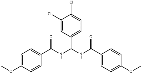 N-{(3,4-dichlorophenyl)[(4-methoxybenzoyl)amino]methyl}-4-methoxybenzamide 结构式