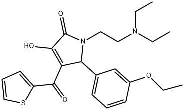 1-[2-(diethylamino)ethyl]-5-(3-ethoxyphenyl)-3-hydroxy-4-(2-thienylcarbonyl)-1,5-dihydro-2H-pyrrol-2-one 结构式