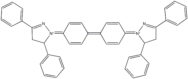 4,4'-bis[1-(3,5-diphenyl-4,5-dihydro-1H-pyrazol-1-ium-1-ylidene)cyclohexa-2,5-dien-4-ylidene] 结构式