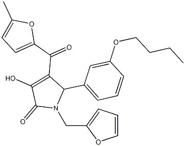 5-(3-butoxyphenyl)-1-(2-furylmethyl)-3-hydroxy-4-(5-methyl-2-furoyl)-1,5-dihydro-2H-pyrrol-2-one 结构式