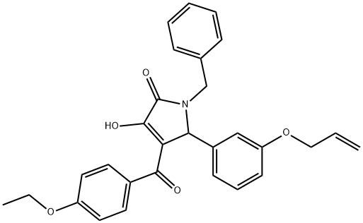 5-[3-(allyloxy)phenyl]-1-benzyl-4-(4-ethoxybenzoyl)-3-hydroxy-1,5-dihydro-2H-pyrrol-2-one 结构式