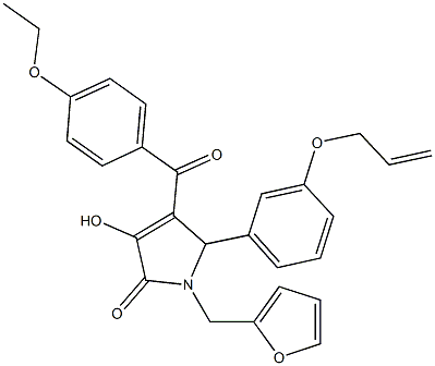5-[3-(allyloxy)phenyl]-4-(4-ethoxybenzoyl)-1-(2-furylmethyl)-3-hydroxy-1,5-dihydro-2H-pyrrol-2-one 结构式