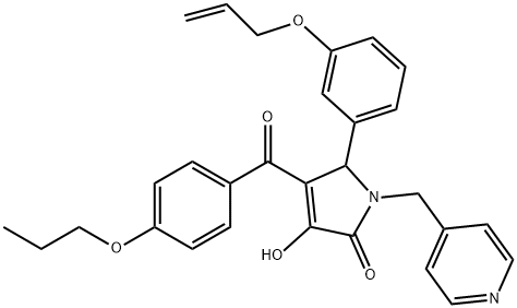 5-[3-(allyloxy)phenyl]-3-hydroxy-4-(4-propoxybenzoyl)-1-(4-pyridinylmethyl)-1,5-dihydro-2H-pyrrol-2-one 结构式