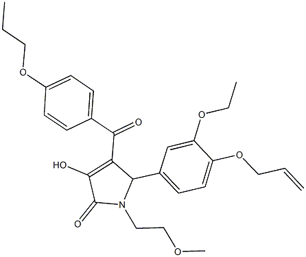 5-[4-(allyloxy)-3-ethoxyphenyl]-3-hydroxy-1-(2-methoxyethyl)-4-(4-propoxybenzoyl)-1,5-dihydro-2H-pyrrol-2-one 结构式