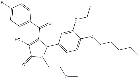 5-[3-ethoxy-4-(pentyloxy)phenyl]-4-(4-fluorobenzoyl)-3-hydroxy-1-(2-methoxyethyl)-1,5-dihydro-2H-pyrrol-2-one 结构式