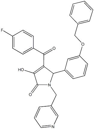 5-[3-(benzyloxy)phenyl]-4-(4-fluorobenzoyl)-3-hydroxy-1-(3-pyridinylmethyl)-1,5-dihydro-2H-pyrrol-2-one 结构式