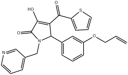 5-[3-(allyloxy)phenyl]-3-hydroxy-1-(3-pyridinylmethyl)-4-(2-thienylcarbonyl)-1,5-dihydro-2H-pyrrol-2-one 结构式