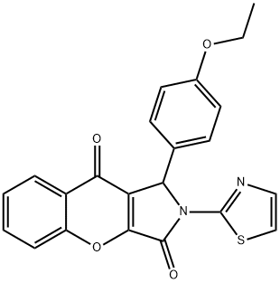 1-(4-ethoxyphenyl)-2-(1,3-thiazol-2-yl)-1,2-dihydrochromeno[2,3-c]pyrrole-3,9-dione 结构式