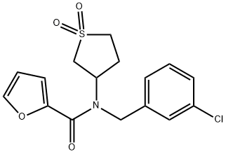 N-(3-chlorobenzyl)-N-(1,1-dioxidotetrahydro-3-thienyl)-2-furamide 结构式