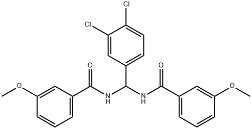 N-{(3,4-dichlorophenyl)[(3-methoxybenzoyl)amino]methyl}-3-methoxybenzamide 结构式