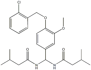 N-{{4-[(2-chlorobenzyl)oxy]-3-methoxyphenyl}[(3-methylbutanoyl)amino]methyl}-3-methylbutanamide 结构式