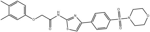 2-(3,4-dimethylphenoxy)-N-{4-[4-(4-morpholinylsulfonyl)phenyl]-1,3-thiazol-2-yl}acetamide 结构式