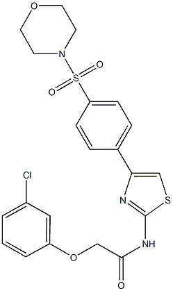 2-(3-chlorophenoxy)-N-{4-[4-(4-morpholinylsulfonyl)phenyl]-1,3-thiazol-2-yl}acetamide 结构式