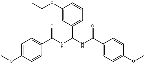 N-{(3-ethoxyphenyl)[(4-methoxybenzoyl)amino]methyl}-4-methoxybenzamide 结构式