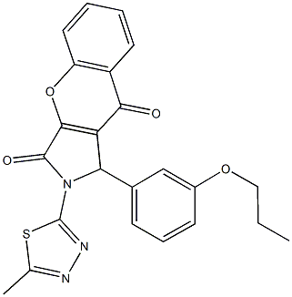 2-(5-methyl-1,3,4-thiadiazol-2-yl)-1-(3-propoxyphenyl)-1,2-dihydrochromeno[2,3-c]pyrrole-3,9-dione 结构式
