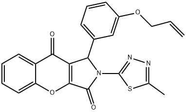 1-[3-(allyloxy)phenyl]-2-(5-methyl-1,3,4-thiadiazol-2-yl)-1,2-dihydrochromeno[2,3-c]pyrrole-3,9-dione 结构式