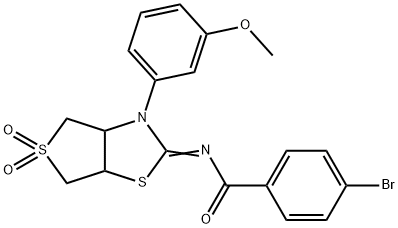 4-bromo-N-(3-(3-methoxyphenyl)-5,5-dioxidotetrahydrothieno[3,4-d][1,3]thiazol-2(3H)-ylidene)benzamide 结构式