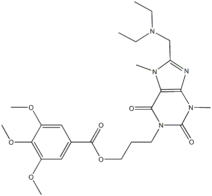 3-{8-[(diethylamino)methyl]-3,7-dimethyl-2,6-dioxo-2,3,6,7-tetrahydro-1H-purin-1-yl}propyl 3,4,5-trimethoxybenzoate 结构式