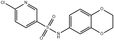 6-chloro-N-(2,3-dihydro-1,4-benzodioxin-6-yl)-3-pyridinesulfonamide 结构式