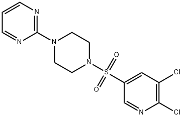 2-{4-[(5,6-dichloro-3-pyridinyl)sulfonyl]-1-piperazinyl}pyrimidine 结构式