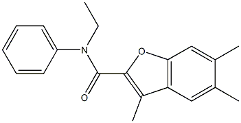 N-ethyl-3,5,6-trimethyl-N-phenyl-1-benzofuran-2-carboxamide 结构式