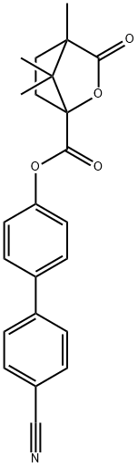 4'-cyano[1,1'-biphenyl]-4-yl 4,7,7-trimethyl-3-oxo-2-oxabicyclo[2.2.1]heptane-1-carboxylate 结构式