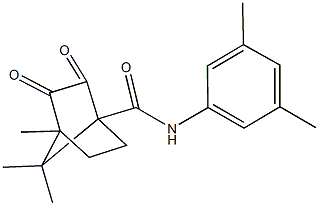 N-(3,5-dimethylphenyl)-4,7,7-trimethyl-2,3-dioxobicyclo[2.2.1]heptane-1-carboxamide 结构式