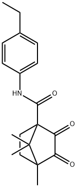 N-(4-ethylphenyl)-4,7,7-trimethyl-2,3-dioxobicyclo[2.2.1]heptane-1-carboxamide 结构式