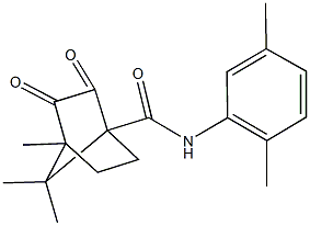 N-(2,5-dimethylphenyl)-4,7,7-trimethyl-2,3-dioxobicyclo[2.2.1]heptane-1-carboxamide 结构式