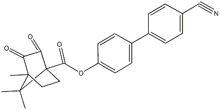 4'-cyano[1,1'-biphenyl]-4-yl 4,7,7-trimethyl-2,3-dioxobicyclo[2.2.1]heptane-1-carboxylate 结构式