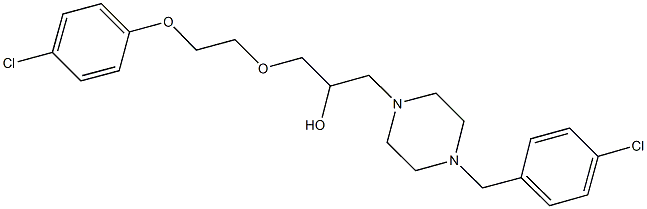 1-[4-(4-chlorobenzyl)-1-piperazinyl]-3-[2-(4-chlorophenoxy)ethoxy]-2-propanol 结构式