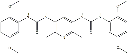 N-(5-{[(2,5-dimethoxyanilino)carbonyl]amino}-2,6-dimethyl-3-pyridinyl)-N'-(2,5-dimethoxyphenyl)urea 结构式