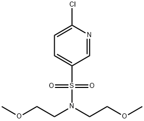 6-chloro-N,N-bis(2-methoxyethyl)-3-pyridinesulfonamide 结构式