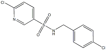 6-chloro-N-(4-chlorobenzyl)-3-pyridinesulfonamide 结构式