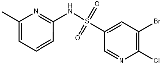 5-bromo-6-chloro-N-(6-methyl-2-pyridinyl)-3-pyridinesulfonamide 结构式