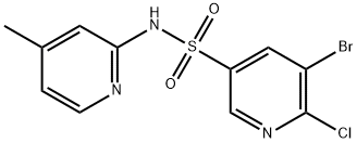 5-bromo-6-chloro-N-(4-methyl-2-pyridinyl)-3-pyridinesulfonamide 结构式