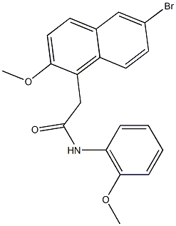 2-(6-bromo-2-methoxy-1-naphthyl)-N-(2-methoxyphenyl)acetamide 结构式