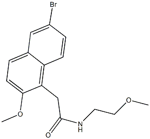 2-(6-bromo-2-methoxy-1-naphthyl)-N-(2-methoxyethyl)acetamide 结构式