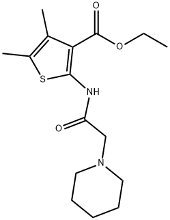 ethyl 4,5-dimethyl-2-[(1-piperidinylacetyl)amino]-3-thiophenecarboxylate 结构式