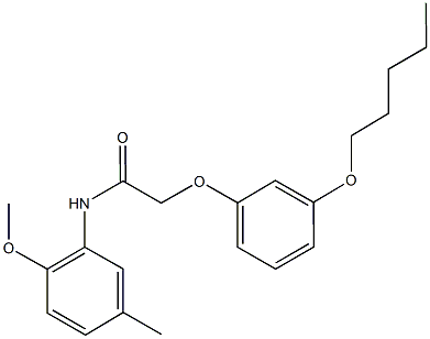 N-(2-methoxy-5-methylphenyl)-2-[3-(pentyloxy)phenoxy]acetamide 结构式