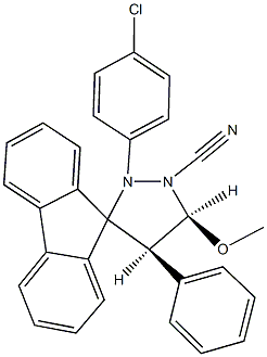 1-(4-chlorophenyl)-2-cyano-3-methoxy-4-phenylspiro[pyrazolidine-5,9'-(9'H)-fluorene] 结构式