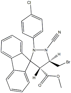 methyl 3-(bromomethyl)-1-(4-chlorophenyl)-2-cyanospiro[pyrazolidine-5,9'-(9'H)-fluorene]-4-carboxylate 结构式