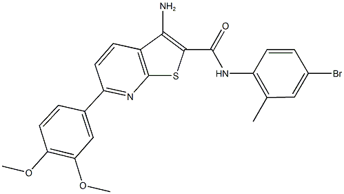 3-amino-N-(4-bromo-2-methylphenyl)-6-(3,4-dimethoxyphenyl)thieno[2,3-b]pyridine-2-carboxamide 结构式