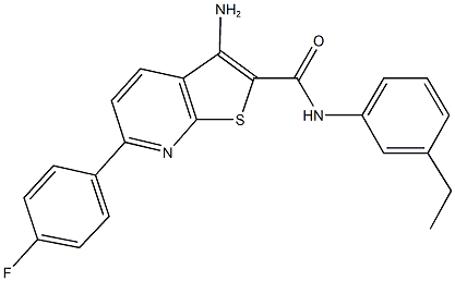 3-amino-N-(3-ethylphenyl)-6-(4-fluorophenyl)thieno[2,3-b]pyridine-2-carboxamide 结构式