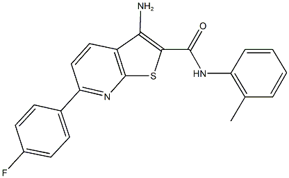 3-amino-6-(4-fluorophenyl)-N-(2-methylphenyl)thieno[2,3-b]pyridine-2-carboxamide 结构式