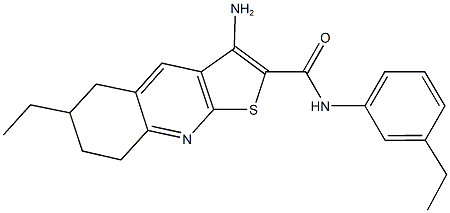 3-amino-6-ethyl-N-(3-ethylphenyl)-5,6,7,8-tetrahydrothieno[2,3-b]quinoline-2-carboxamide 结构式