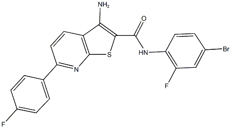 3-amino-N-(4-bromo-2-fluorophenyl)-6-(4-fluorophenyl)thieno[2,3-b]pyridine-2-carboxamide 结构式