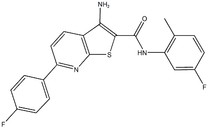 3-amino-N-(5-fluoro-2-methylphenyl)-6-(4-fluorophenyl)thieno[2,3-b]pyridine-2-carboxamide 结构式