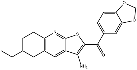 (3-amino-6-ethyl-5,6,7,8-tetrahydrothieno[2,3-b]quinolin-2-yl)(1,3-benzodioxol-5-yl)methanone 结构式