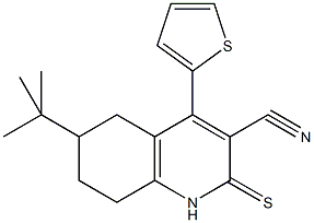 6-tert-butyl-4-(2-thienyl)-2-thioxo-1,2,5,6,7,8-hexahydro-3-quinolinecarbonitrile 结构式